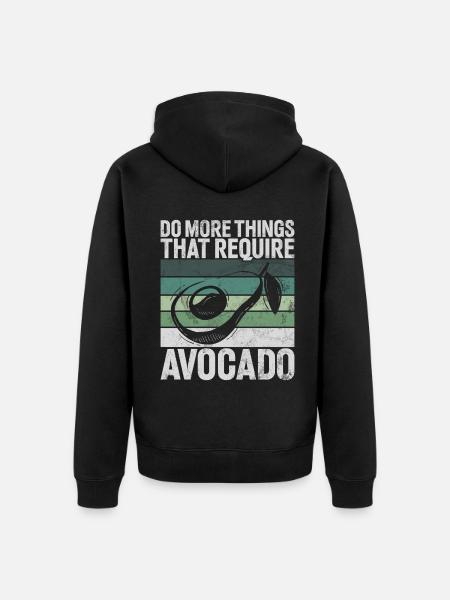 Avocado Gifts - Unisex Premium Organic Zip Hoodie - black
