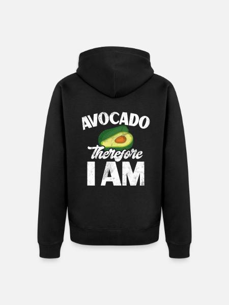 Avocado Gifts - Unisex Premium Organic Zip Hoodie - black