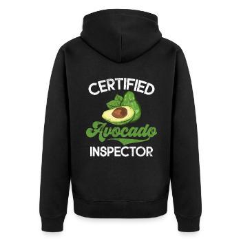 Avocado Gifts - Unisex Premium Organic Zip Hoodie - black - Back - Nico (187cm)
