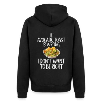 Avocado Gifts - Unisex Premium Organic Zip Hoodie - black - Back - Nico (187cm)