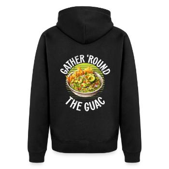 Avocado Gifts - Unisex Premium Organic Zip Hoodie - black - Back - Nico (187cm)
