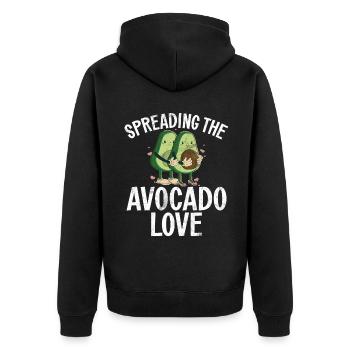 Avocado Gifts - Unisex Premium Organic Zip Hoodie - black - Back - Nico (187cm)