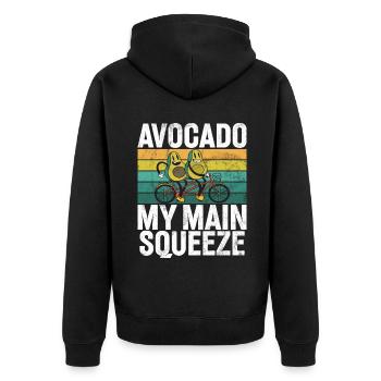 Avocado Gifts - Unisex Premium Organic Zip Hoodie - black - Back - Nico (187cm)
