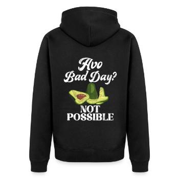 Avocado Gifts - Unisex Premium Organic Zip Hoodie - black - Back - Nico (187cm)