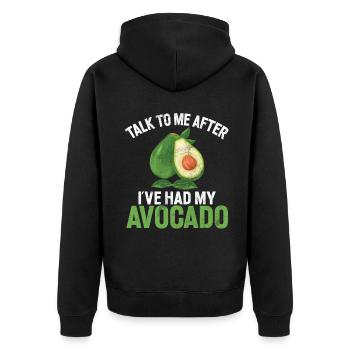 Avocado Gifts - Unisex Premium Organic Zip Hoodie - black - Back - Nico (187cm)