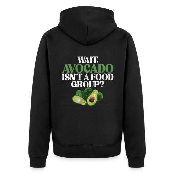 Avocado Gifts - Unisex Premium Organic Zip Hoodie - black - Back - Nico (187cm)