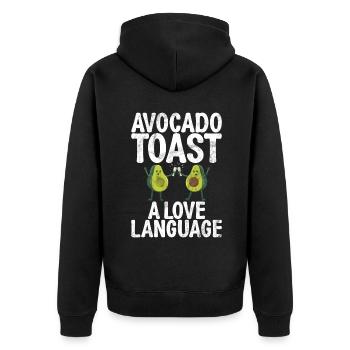 Avocado Gifts - Unisex Premium Organic Zip Hoodie - black - Back - Nico (187cm)