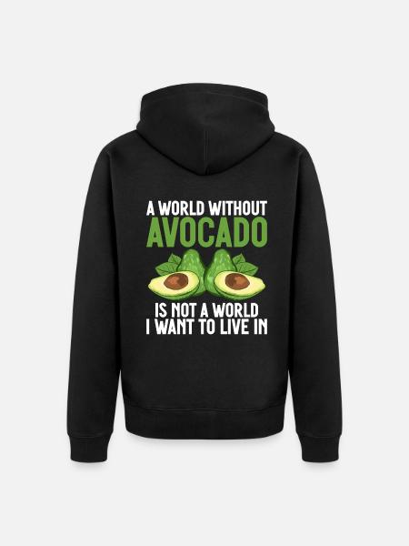 Avocado Gifts - Unisex Premium Organic Zip Hoodie - black