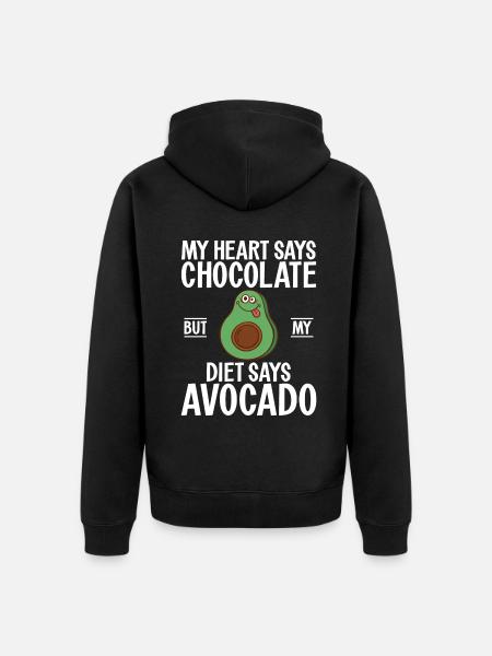 Avocado Gifts - Unisex Premium Organic Zip Hoodie - black