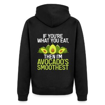 Avocado Gifts - Unisex Premium Organic Zip Hoodie - black - Back - Nico (187cm)