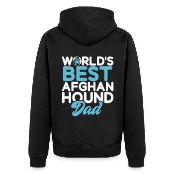 Afghan Hound Gifts - Unisex Premium Organic Zip Hoodie - black - Back - Nico (187cm)