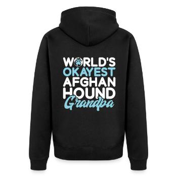 Afghan Hound Gifts - Unisex Premium Organic Zip Hoodie - black - Back - Nico (187cm)