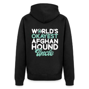 Afghan Hound Gifts - Unisex Premium Bio Zip Hoodie - Schwarz - Hinten - Nico (187cm)
