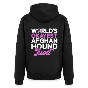 Afghan Hound Gifts - Unisex Premium Organic Zip Hoodie - black - Back - Nico (187cm)