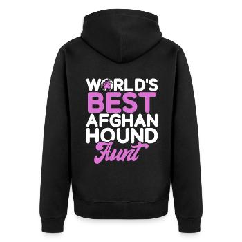 Afghan Hound Gifts - Unisex Premium Organic Zip Hoodie - black - Back - Nico (187cm)