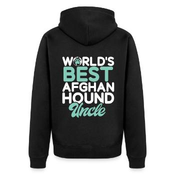 Afghan Hound Gifts - Unisex Premium Organic Zip Hoodie - black - Back - Nico (187cm)