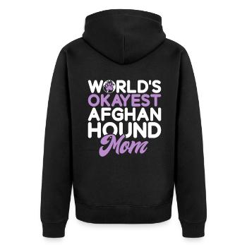Afghan Hound Gifts - Unisex Premium Organic Zip Hoodie - black - Back - Nico (187cm)
