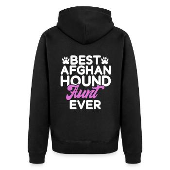 Afghan Hound Gifts - Unisex Premium Organic Zip Hoodie - black - Back - Nico (187cm)