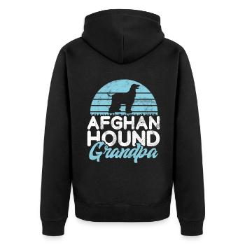 Afghan Hound Gifts - Unisex Premium Organic Zip Hoodie - black - Back - Nico (187cm)
