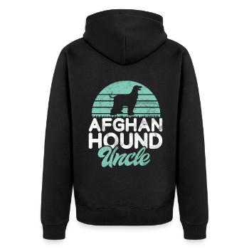 Afghan Hound Gifts - Unisex Premium Organic Zip Hoodie - black - Back - Nico (187cm)