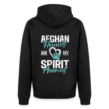 Afghan Hound Gifts - Unisex Premium Organic Zip Hoodie - black - Back - Nico (187cm)