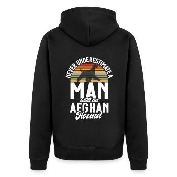 Afghan Hound Gifts - Unisex Premium Organic Zip Hoodie - black - Back - Nico (187cm)