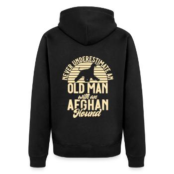 Afghan Hound Gifts - Unisex Premium Organic Zip Hoodie - black - Back - Nico (187cm)