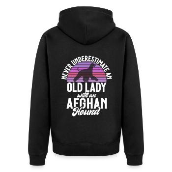 Afghan Hound Gifts - Unisex Premium Organic Zip Hoodie - black - Back - Nico (187cm)