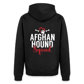 Afghan Hound Gifts - Unisex Premium Organic Zip Hoodie - black - Back - Nico (187cm)