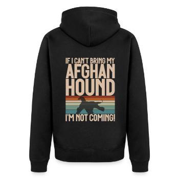 Afghan Hound Gifts - Unisex Premium Bio Zip Hoodie - Schwarz - Hinten - Nico (187cm)