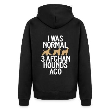 Afghan Hound Gifts - Unisex Premium Organic Zip Hoodie - black - Back - Nico (187cm)