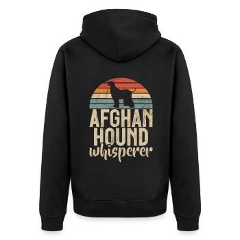 Afghan Hound Gifts - Unisex Premium Organic Zip Hoodie - black - Back - Nico (187cm)