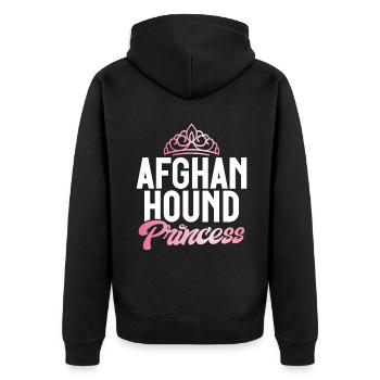Afghan Hound Gifts - Unisex Premium Organic Zip Hoodie - black - Back - Nico (187cm)