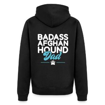 Afghan Hound Gifts - Unisex Premium Organic Zip Hoodie - black - Back - Nico (187cm)