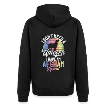 Cadeaux pour les chiens afghans - Veste à capuche bio Premium Unisexe - noir - Dos - Nico (187cm)