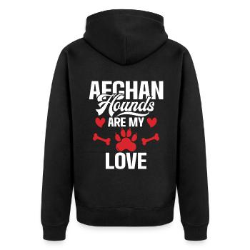 Afghan Hound Gifts - Unisex Premium Organic Zip Hoodie - black - Back - Nico (187cm)