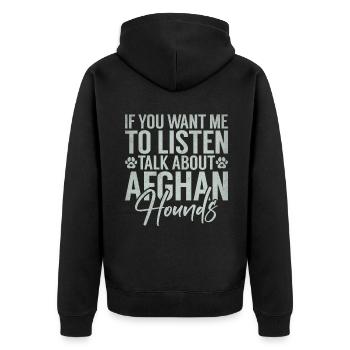 Cadeaux pour les chiens afghans - Veste à capuche bio Premium Unisexe - noir - Dos - Nico (187cm)