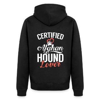 Afghan Hound Gifts - Unisex Premium Organic Zip Hoodie - black - Back - Nico (187cm)