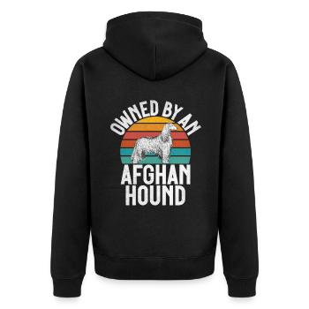 Afghan Hound Gifts - Unisex Premium Organic Zip Hoodie - black - Back - Nico (187cm)