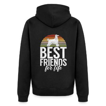 Afghan Hound Gifts - Unisex Premium Organic Zip Hoodie - black - Back - Nico (187cm)