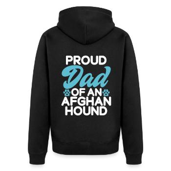 Afghan Hound Gifts - Unisex Premium Bio Zip Hoodie - Schwarz - Hinten - Nico (187cm)
