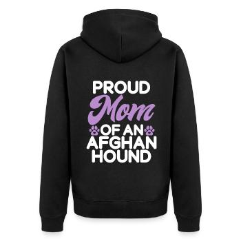 Afghan Hound Gifts - Unisex Premium Bio Zip Hoodie - Schwarz - Hinten - Nico (187cm)