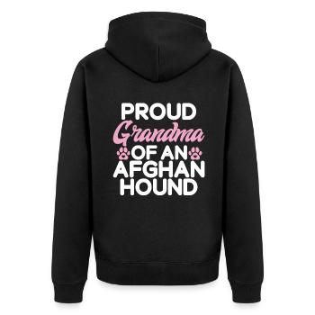 Afghan Hound Gifts - Unisex Premium Bio Zip Hoodie - Schwarz - Hinten - Nico (187cm)