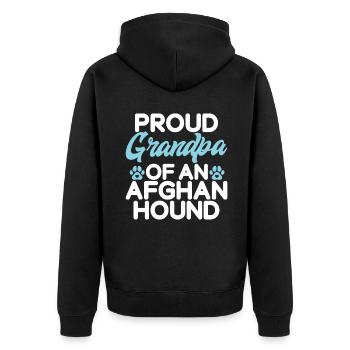 Afghan Hound Gifts - Unisex Premium Bio Zip Hoodie - Schwarz - Hinten - Nico (187cm)