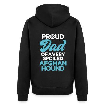 Afghan Hound Gifts - Unisex Premium Bio Zip Hoodie - Schwarz - Hinten - Nico (187cm)