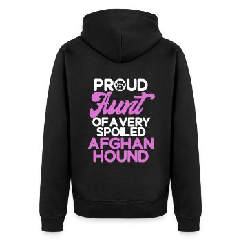Afghan Hound Gifts - Unisex Premium Organic Zip Hoodie - black - Back - Nico (187cm)
