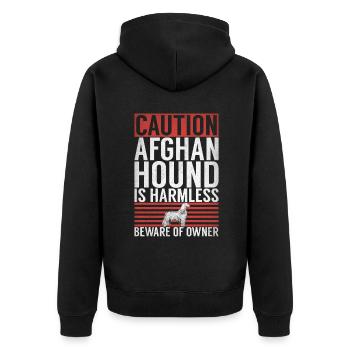 Afghan Hound Gifts - Unisex Premium Organic Zip Hoodie - black - Back - Nico (187cm)