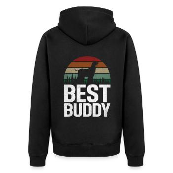 Cadeaux pour les chiens afghans - Veste à capuche bio Premium Unisexe - noir - Dos - Nico (187cm)