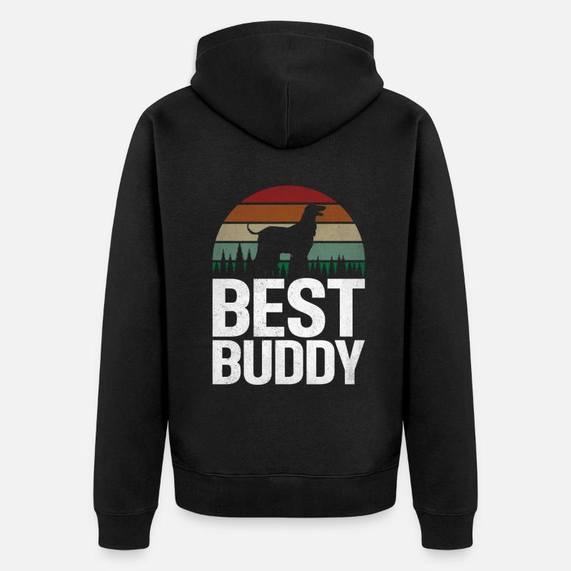 Cadeaux pour les chiens afghans - Veste à capuche bio Premium Unisexe - noir