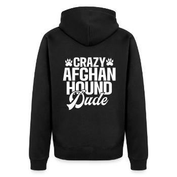 Afghan Hound Gifts - Unisex Premium Organic Zip Hoodie - black - Back - Nico (187cm)